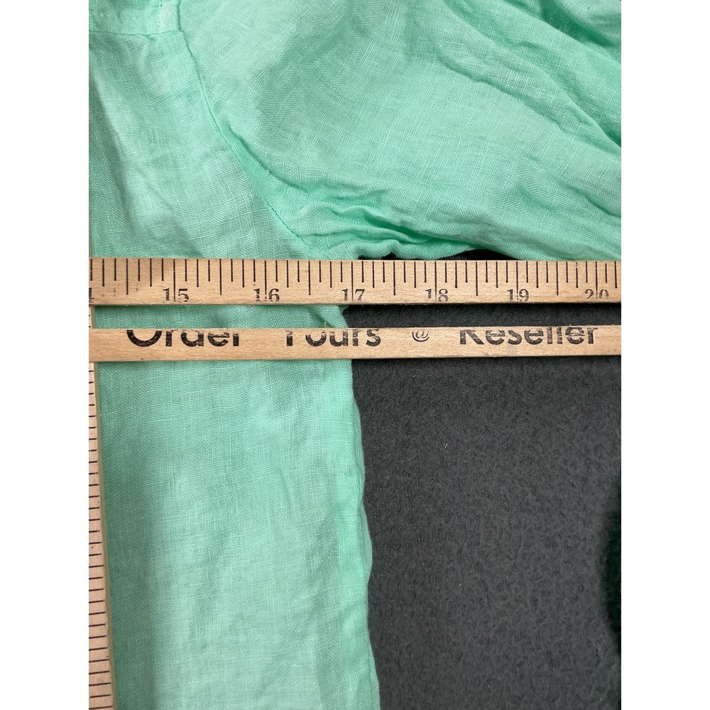 J.CREW Button-Up Womens XXS Green Linen Tunic Long Sleeve Pockets Breathable - Picture 5 of 7